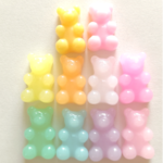 デコパーツ 20個(10色×2個) クマ シャーベット ぷっくり カボション 樹脂