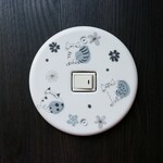 スイッチカバー　丸型１つ口用（キャット）１点もの