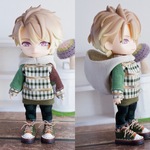 パッチワークパーカーセット緑（ねんどろいどどーるオビツ11ボディ共有サイズ）
