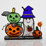 ステンドグラス　ハロウィンだ！　可愛いオバケにカボチャ
