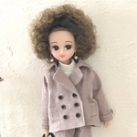 リカちゃん　ピーコート　ショート　裏地付き　くすみピンク【受注】ブライス