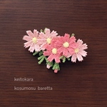 ★再販★秋桜コスモスのバレッタ（中）　ピンクａ