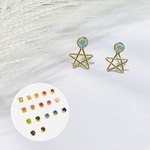 星のワイヤーピアス（ストーンカラー変更可能）