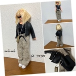 ♖Й 1232♖フェイクレザーJK.ウールワイドPT.黒ラン.スマホショルダー♖