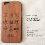 NEW【iPhone5/5s/SE/5c/6/6s】wood case CAMERA
