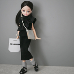 シルバーポシェット　バングルつき　アウトフィット1/6ドール服リカちゃんバッグ