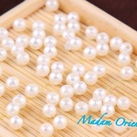 再販！【4mm貫通穴】再販♡上質コットンパール風♡4mm♡40個セット♡貫通穴♡