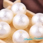 送料無料！【14mm貫通穴】再販 上質コットンパール風♡14mm♡10個セット♡貫通穴♡