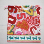 SALE【給食袋・巾着袋】mi-ya☆ワッペンコラージュ