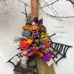 ハロウィンリース♪　HAPPYほうきリース　ハロウィンスワッグ　⑧