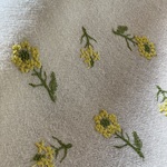 刺繍布＜おぼろ月夜＞ウールガーゼ　オフホワイト30センチ