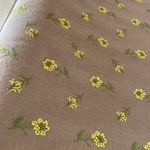 刺繍布＜おぼろ月夜＞ウールガーゼ　チャイ30センチ
