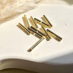 10pcs[ゴールド] メタルバー スティック 棒 貫通穴 m692