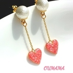 パールハートピアス♪