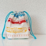 送料無料☆カラフルな電車柄のコップ袋☆キナリ