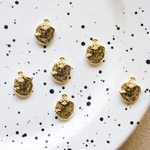 SALE!! ［6個］ぽこぽこ  プレート チャーム / ゴールド