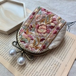 インド刺繍がま口ポーチ