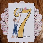 蝶を追いかけて（数字モチーフポストカード・７月）