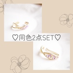 2点SET♡＊Flower Pave Ring、Earcuff＊ 