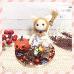 〜憧れの仮装♡白ねこさん〜 羊毛フェルト　白ねこ　ハロウィン　造花　インテリア