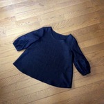 パフスリーブブラウス  ネイビー
