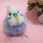 羊毛フェルト　リアルで可愛いセキセイインコ　オパーリンバイオレット　オス　ゆこりん工房