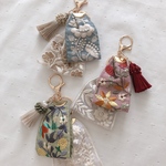 贅沢𓇬𓂂𓈒ダブル刺繍リボン♡キーホルダー