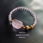 BL238-913アメジスト+HAMETITE asymmetry 17㎝*天然石ブレスレット　[送料無料] 　