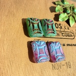 再販【JIRI special rectangle2色ペア4コセット】JIRI＊IVANA#czech beads#チェコビーズrectangle19✖️13㍉mix③