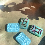 【JIRI special rectangle2色ペア4コセット】JIRI＊IVANA#czech beads#チェコビーズrectangle19✖️13㍉mix⑤