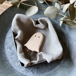 おばけちゃんの木のBooローチ(ブローチ)・brown×green
