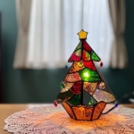 【送料無料】ステンドグラス✨モザイクツリー✨クリスマスカラー
