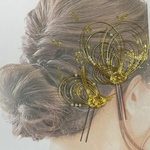 138.水引髪飾り　金箔　ヘアアレンジ　卒業式　成人式　