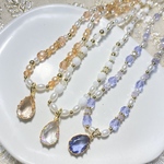 【ちい様専用】🧡ドロップチャームビーズネックレス