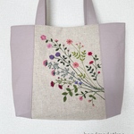 花の刺繍＊小さめバック