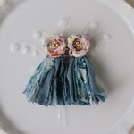さき布のお花とタッセルのピアス/イヤリング