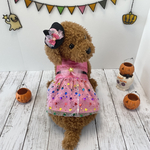 ＜SS、パピー＞ハロウィン🎃ピンクのマジカルワンピース(帽子、リボン付き)