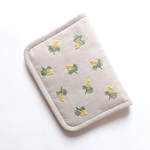 Oさま ご依頼品 ミモザ　手刺繍　お薬手帳ケース　母子手帳ケース