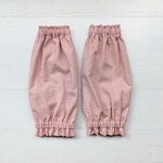 シンプル無地でナチュラルなソフトハーフリネンのアームカバー〜30センチくすみピンク〜