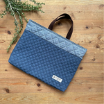 30×40センチ☆ キルティングレッスンバッグ   ダンガリーブルー＆ダンガリーネイビー