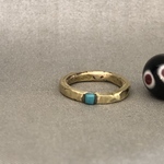ターコイズと真鍮の指輪（１ドット）