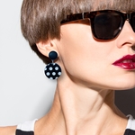 レザー✖︎ドット　ラウンド　ピアス/イヤリング