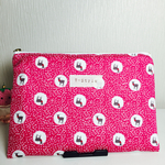 シカ柄(内側…イチゴ柄)ポーチ