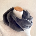 あったかねじりスヌード　ラビット　チャコールグレー