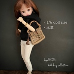 1/6 doll size本革バッグ　クラシックブラウン　タッセル付き