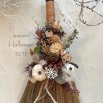 ハロウィンリース♪　HAPPYほうきリース　ハロウィンスワッグ　⑩