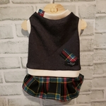 犬服　重ね着風ワンピース　秋冬