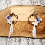 ドライフラワーリースピアス❀ bleu clair〖 イヤリング変更可〗