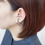 真鍮イヤーカフ「quiet.ellipse」スネークチェーン　ユニセックス