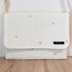 図書袋　デイジー刺繍ラインキルティング